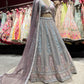 Pastel Multicolour Embroidered Bridal Lehenga Set