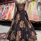 Black Floral Printed Designer Lehenga with Dupatta