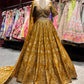 Mustard Gold Zari Woven Bridal Lehenga Set