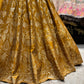 Mustard Gold Zari Woven Bridal Lehenga Set