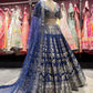 Royal Blue Zari Woven Bridal Lehenga Set