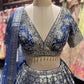 Royal Blue Zari Woven Bridal Lehenga Set