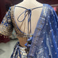 Royal Blue Zari Woven Bridal Lehenga Set