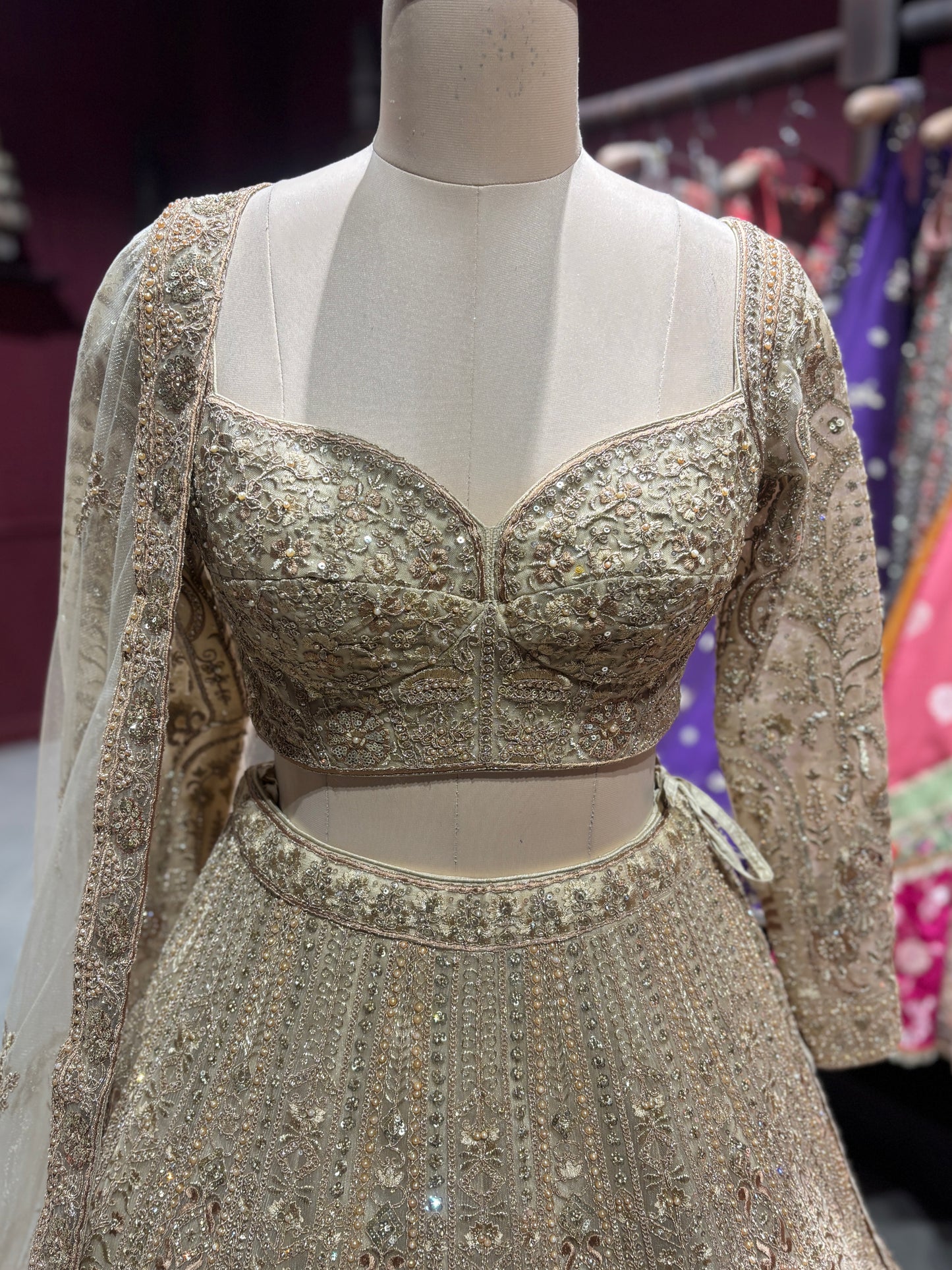 Golden Maharani Designer Lehenga With Grand Heritage Zari Work