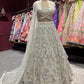 Ivory Silver Heavy Embroidered Bridal Lehenga Set