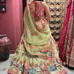 Tropical Bloom Embroidered Lehenga with Palm & Floral Motifs