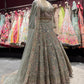 Dusty Sage Heavy Embroidered Bridal Lehenga Set