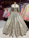 Champagne Gold Zari Woven Bridal Lehenga Set