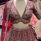 Maroon Heavy Zari Embroidered Bridal Lehenga Set