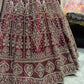 Maroon Heavy Zari Embroidered Bridal Lehenga Set