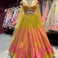 Yellow Pink Floral Designer Lehenga Set