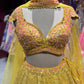 Yellow Pink Floral Designer Lehenga Set
