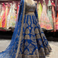 Royal Blue Gold Zari Bridal Lehenga Set