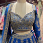 Royal Blue Gold Zari Bridal Lehenga Set