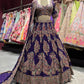 Deep Purple Heavy Embroidered Bridal Lehenga