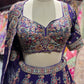 Deep Purple Heavy Embroidered Bridal Lehenga