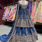 Navy Blue Heavy Embroidered Bridal Lehenga