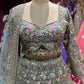 Pastel Blue Heavy Floral Embroidered Lehenga