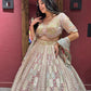 Designer Inspired Handwork Pearl Silk Lehenga