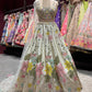 Pastel Ivory Floral Embroidered Lehenga Set
