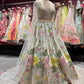 Pastel Ivory Floral Embroidered Lehenga Set