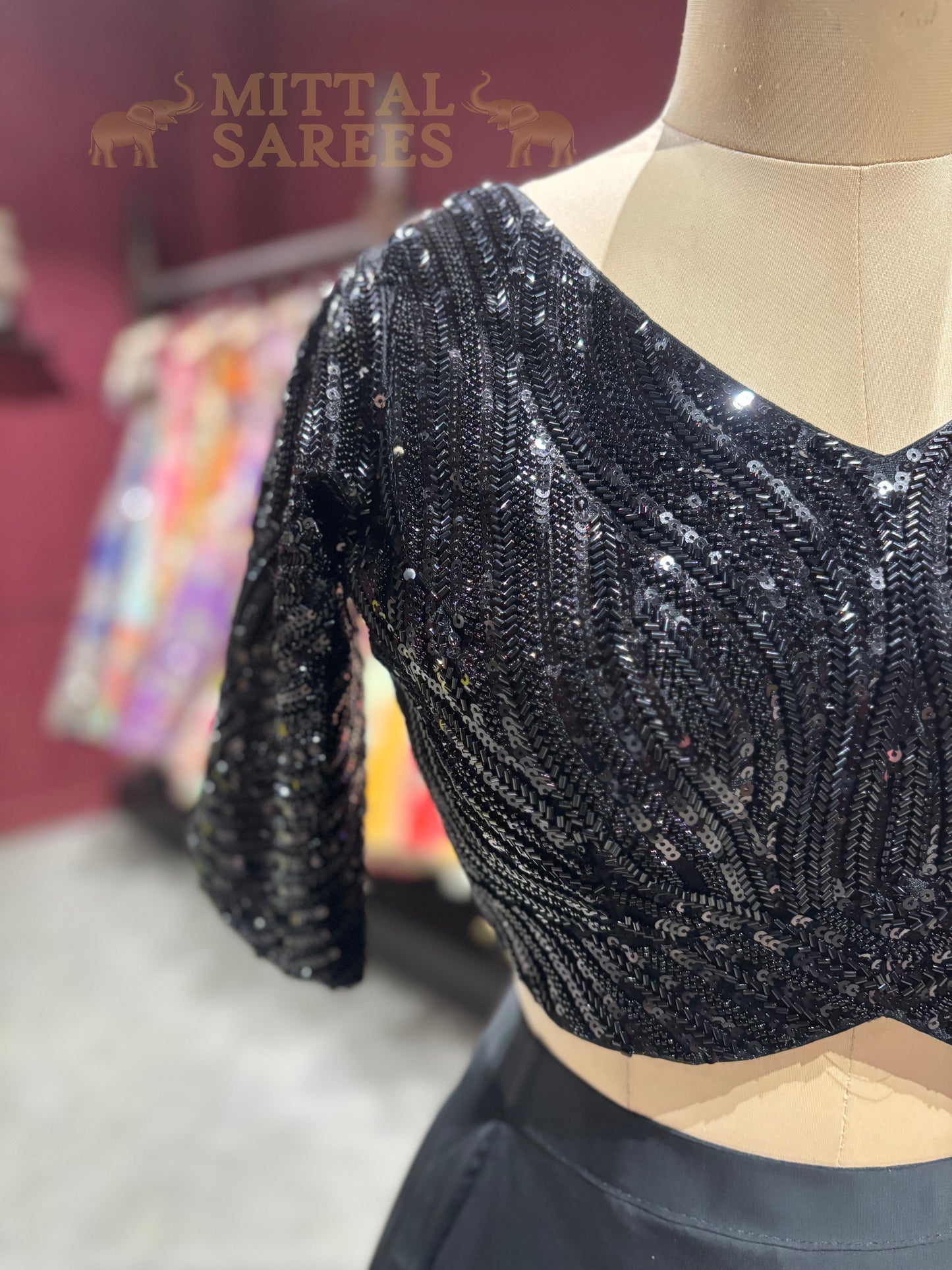 Classic Black Sequin Designer Lehenga Set