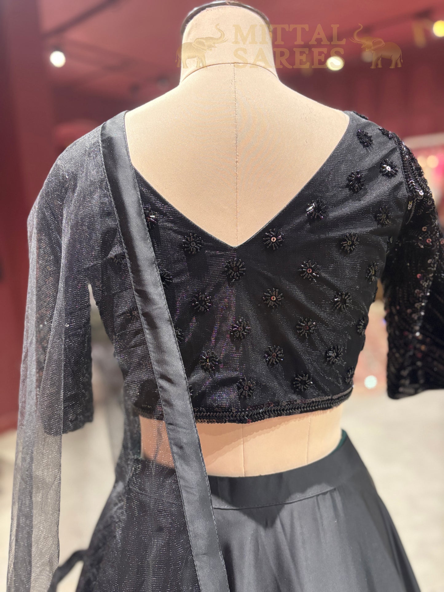 Classic Black Sequin Designer Lehenga Set