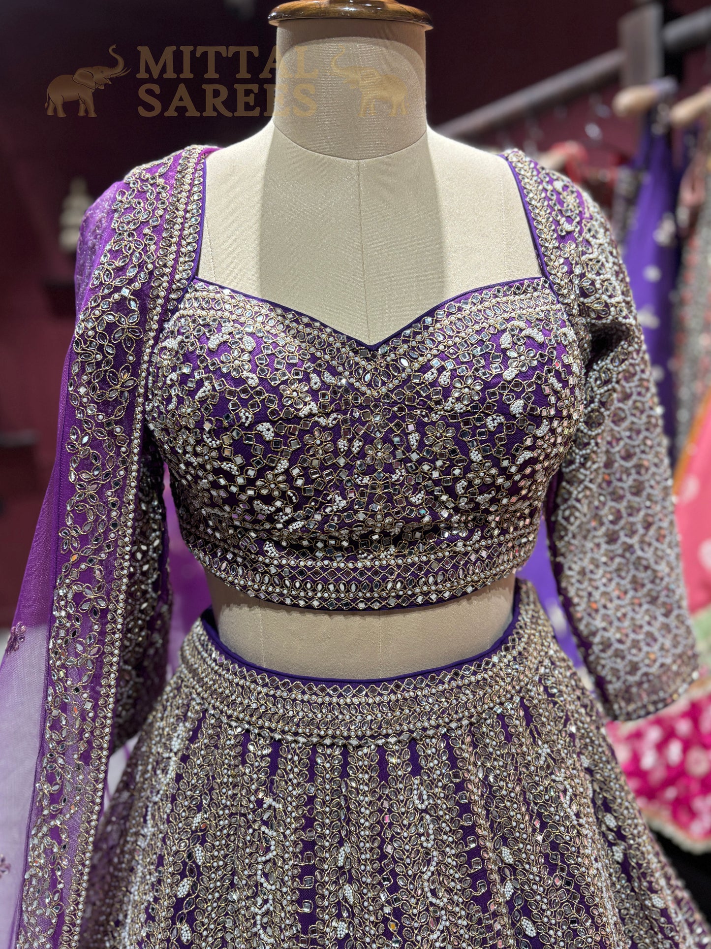 Royal Purple Heavy Zari Bridal Lehenga