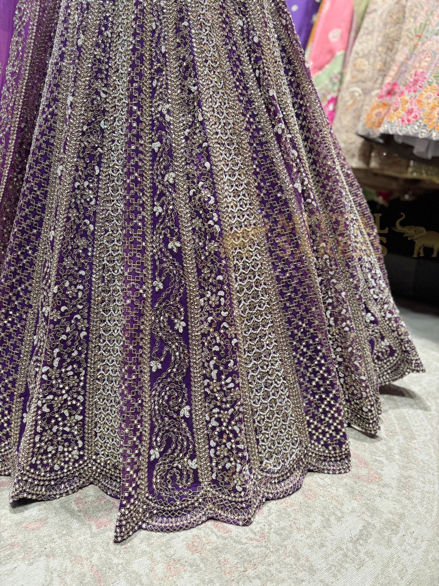 Royal Purple Heavy Zari Bridal Lehenga