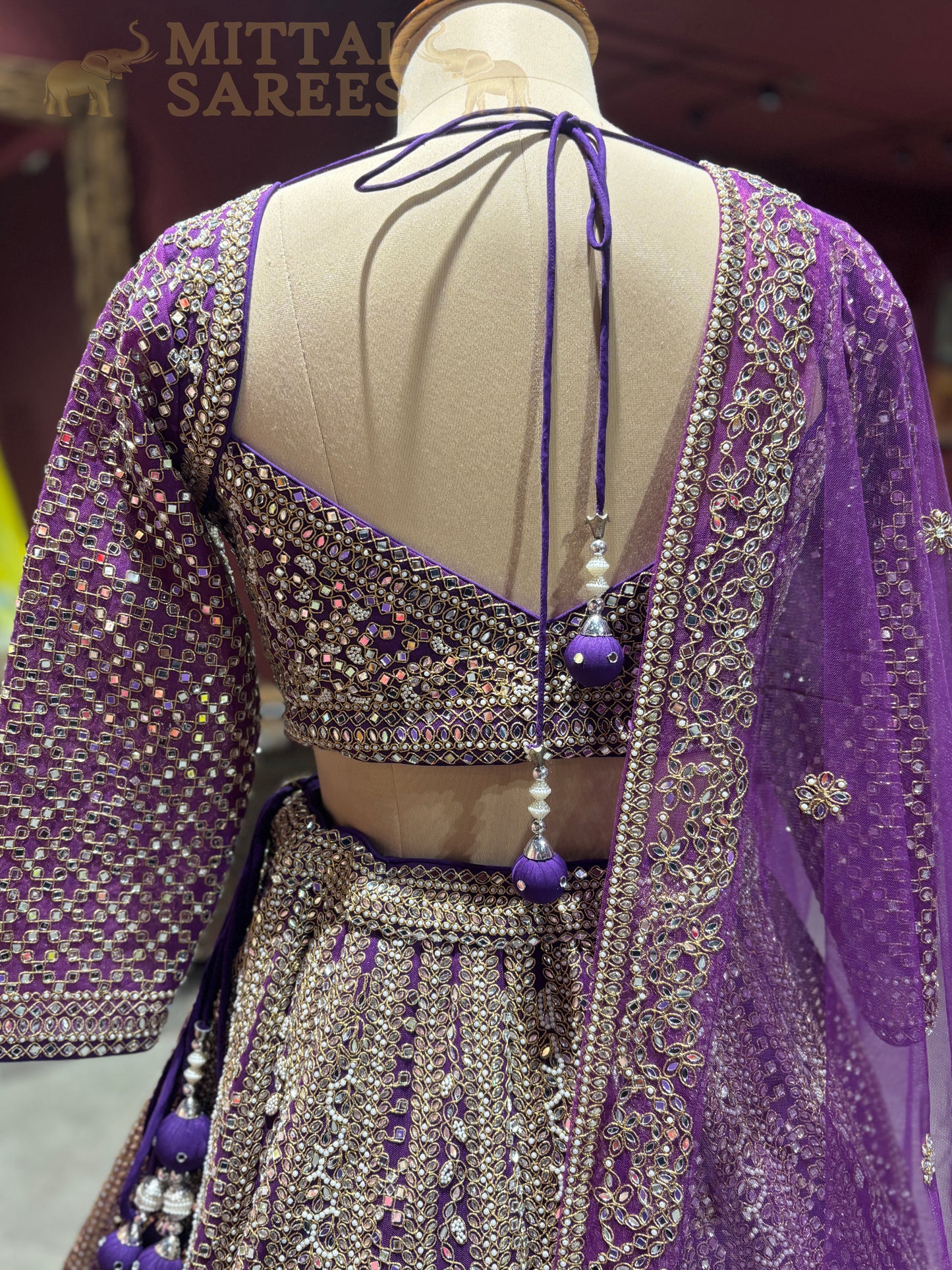 Royal Purple Heavy Zari Bridal Lehenga