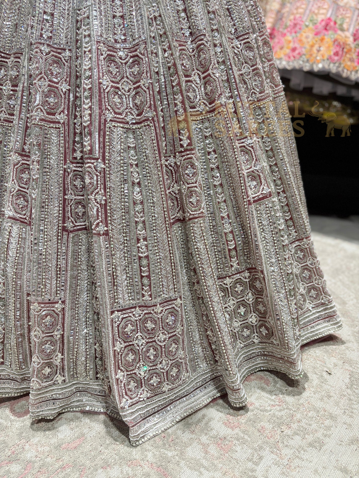 Blush Pink Heavy Silver Bridal Lehenga