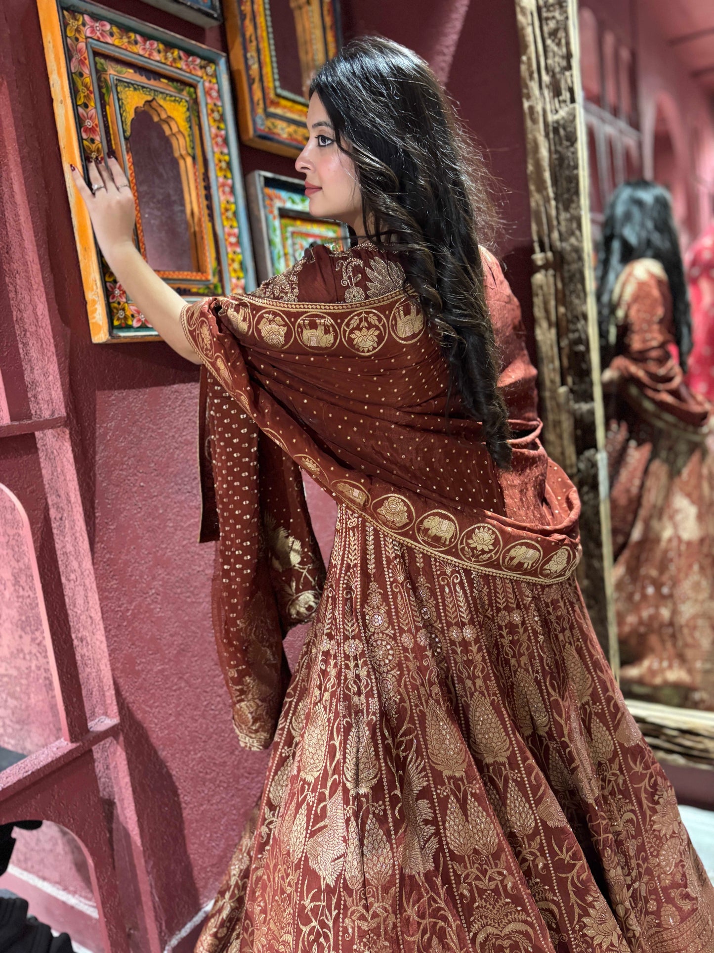 Grand Designer Embroidered Lehenga with Elephant Motif Hemline