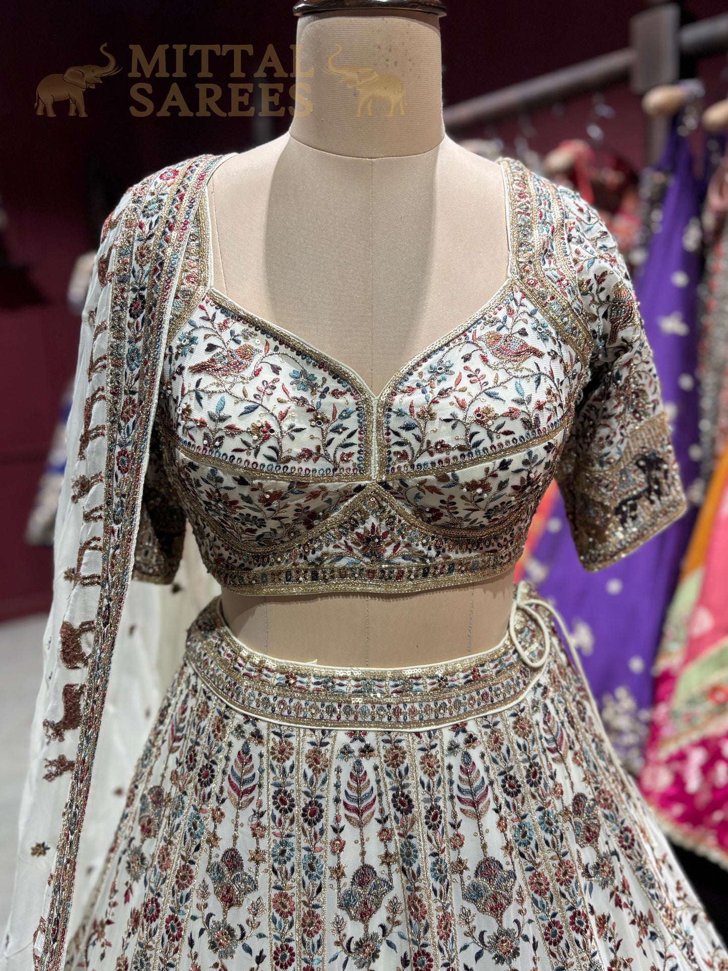 Ivory Heritage Embroidered Bridal Lehenga