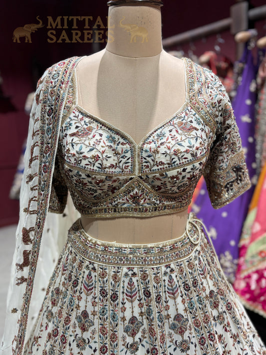Ivory Heritage Embroidered Bridal Lehenga