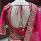 Rani Pink Zari Embroidered Bridal Lehenga