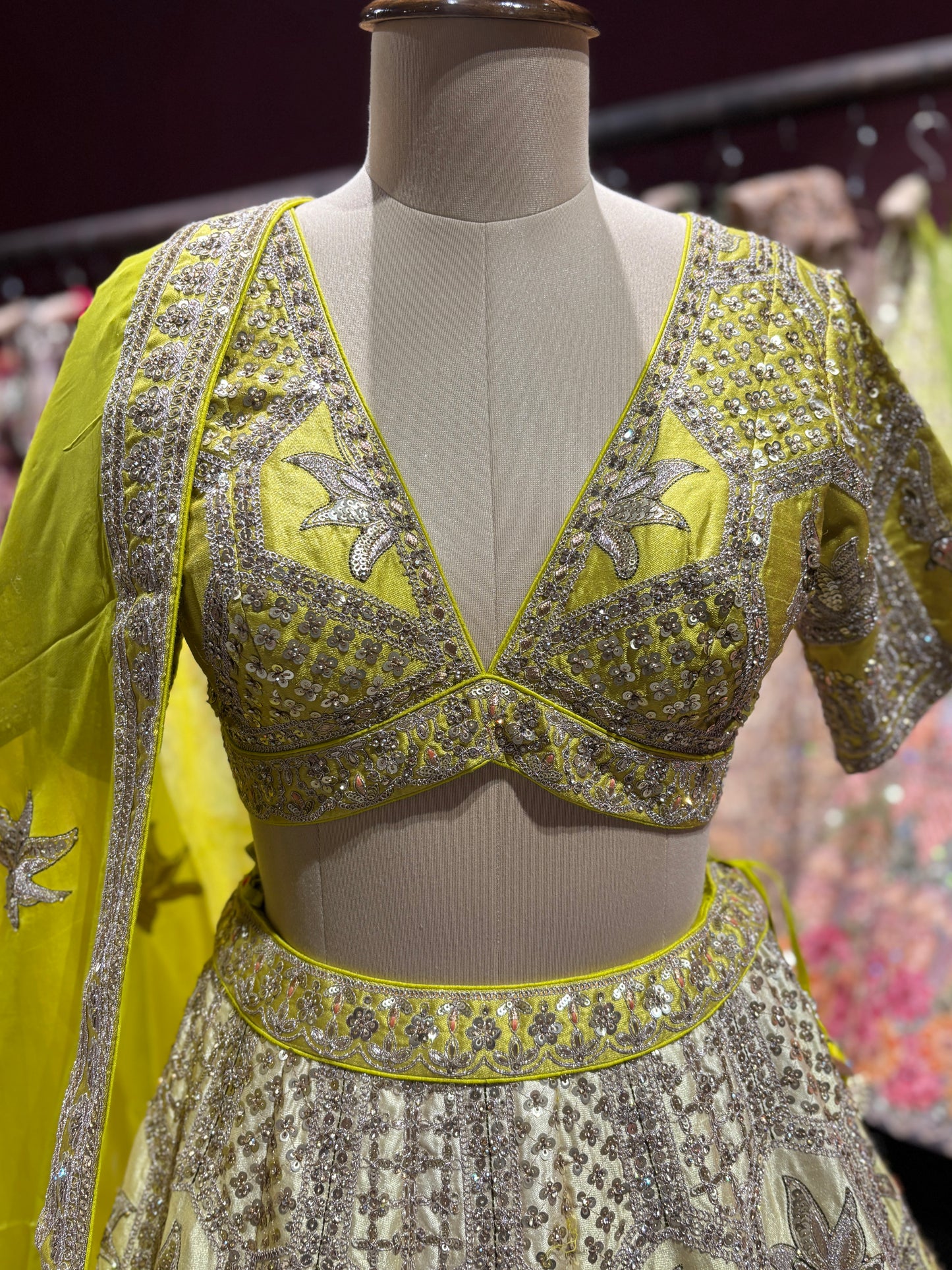 Radiant Sunflare Designer Lehenga With Heritage Embroidery