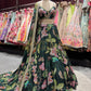 Bottle Green Floral Printed Designer Lehenga