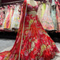 Red Floral Printed Designer Lehenga