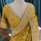 Mustard Yellow Bandhani Saree with Traditional Embroidery