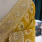 Mustard Yellow Bandhani Saree with Traditional Embroidery