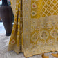 Mustard Yellow Bandhani Saree with Traditional Embroidery