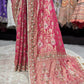 Rani Designer Saree with Heavy Golden Zari Embroidery & Embellished Border