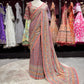 Multicolor Designer Saree with Embellished Border & Statement Pallu