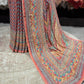 Multicolor Designer Saree with Embellished Border & Statement Pallu