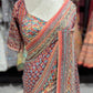 Multicolor Designer Saree with Embellished Border & Statement Pallu