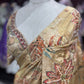 Golden Designer Saree with Floral Embroidery & Sequin Detailing