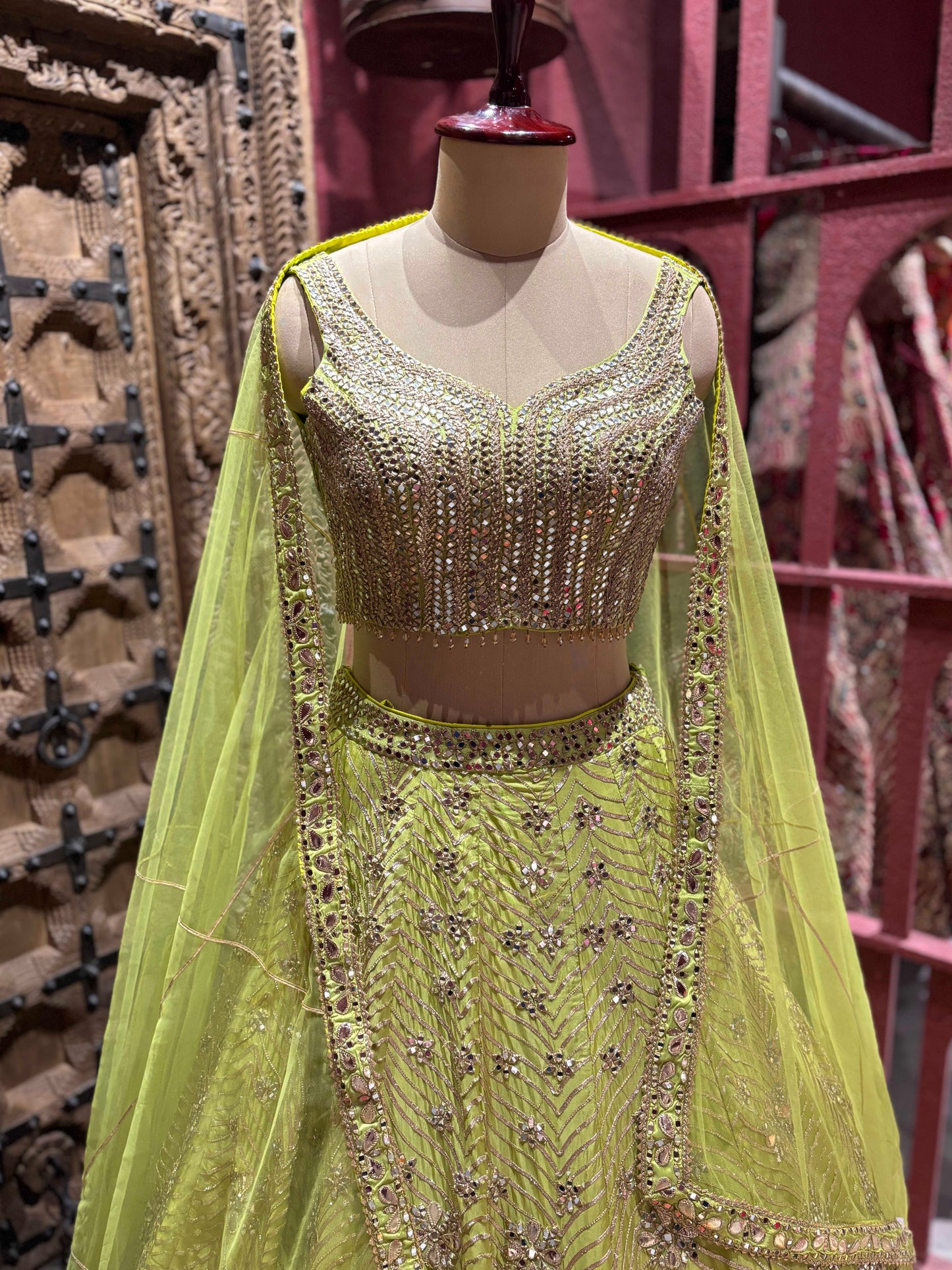 Indian Lehenga with Exquisite Embroidery and Ornate Detailing