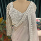 Ivory Grey Net Saree with Heavy Embroidered Blouse