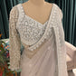 Ivory Grey Net Saree with Heavy Embroidered Blouse