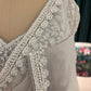 Ivory Grey Net Saree with Heavy Embroidered Blouse